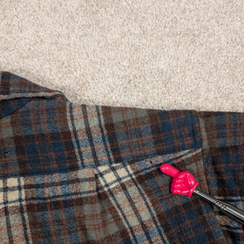 Vintage Pendleton Board Shirt Jacket Womens Large Brown Plaid Wool USA 80s HOLES - Picture 11 of 12